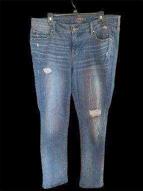 torrid Women's Boyfriend Straight Leg Distressed Blue Jeans 16T